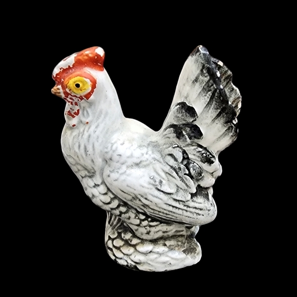 uncertain Other - Mid-century rooster salt shaker ceramic porcelain